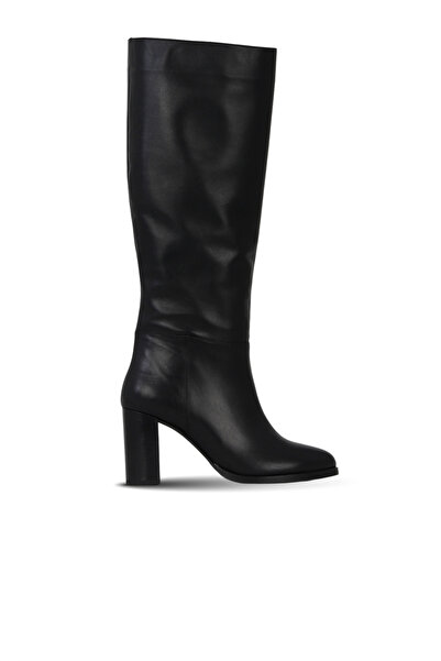Bueno Shoes Black Leather Women's Heeled Boots 39Wc2966