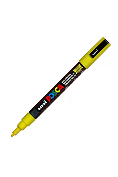 Uni Posca Uniball Posca 1.8-2.5mm Yuvarlak Uçlu Poster Markörü Sarı (2) / Pc5m