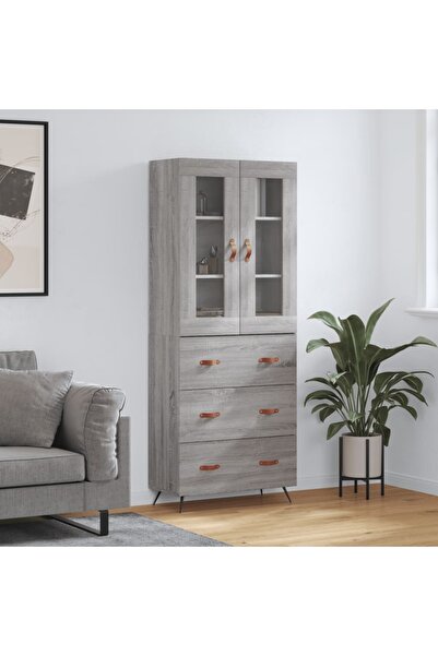 Concept Dulap înalt, gri sonoma, 69,5x34x180 cm, lemn compozit