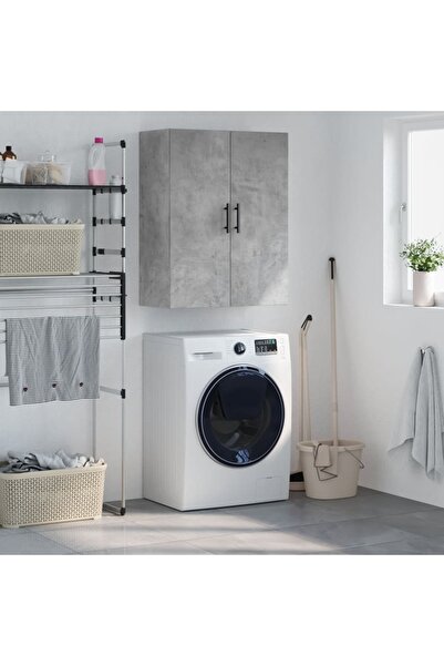 Concept Dulap cu montaj pe perete, gri beton, 69,5x34x90 cm