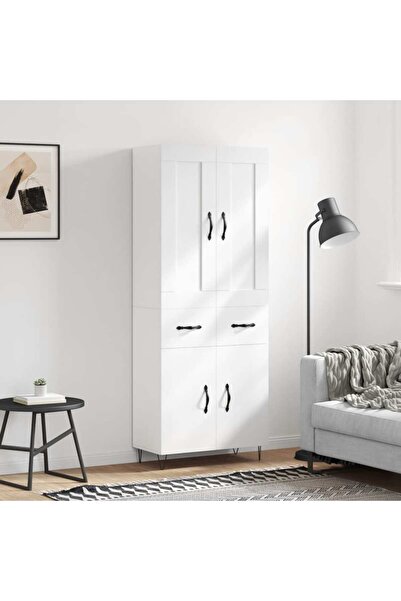 Concept Dulap înalt, alb, 69,5x34x180 cm, lemn compozit