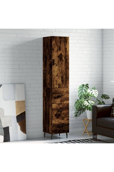 Concept Dulap înalt, stejar fumuriu, 34,5x34x180 cm, lemn prelucrat