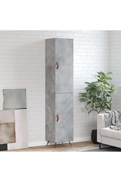 Concept Dulap înalt, gri beton, 34,5x34x180 cm, lemn prelucrat
