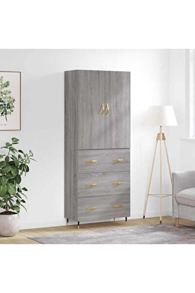 Concept Dulap înalt, gri sonoma, 69,5x34x180 cm, lemn compozit