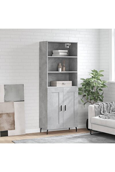 Concept Dulap înalt, gri beton, 69,5x34x180, lemn compozit