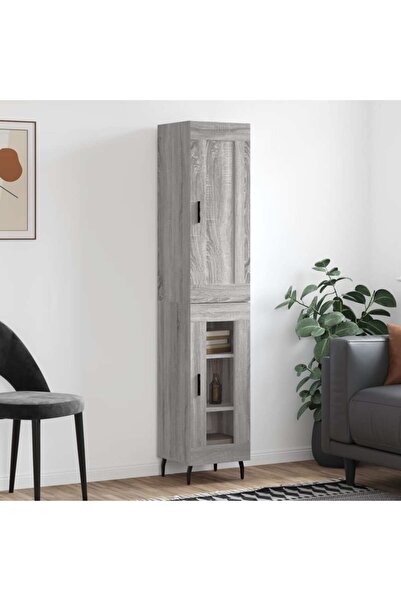 Concept Dulap înalt, gri sonoma, 34,5x34x180 cm, lemn prelucrat