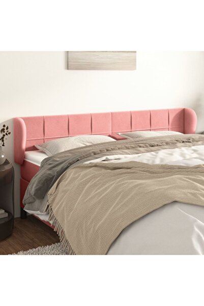 Concept Tăblie de pat cu aripioare roz 163x23x78/88 cm catifea