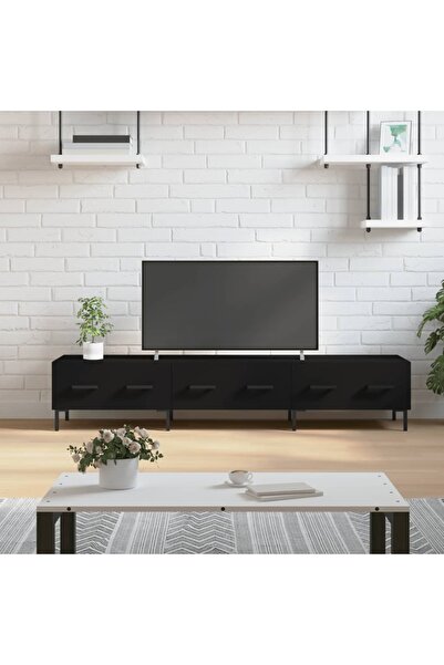 Concept Dulap TV, negru, 150x36x30 cm, lemn prelucrat