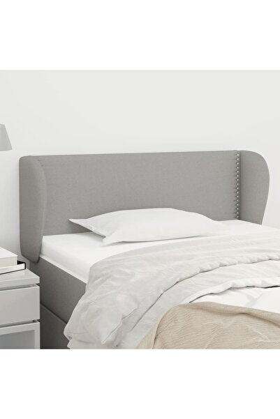 Concept Tăblie de pat cu aripioare gri deschis 103x23x78/88 cm textil