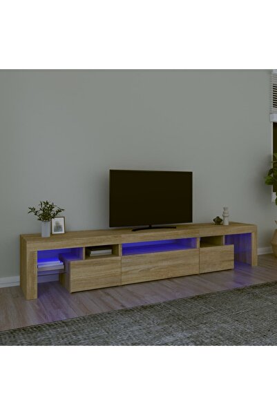 Concept Comodă TV cu lumini LED, stejar sonoma, 215x36,5x40cm