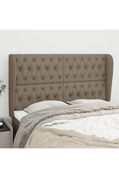 Concept Tăblie de pat cu aripioare gri taupe 163x23x118/128 cm textil