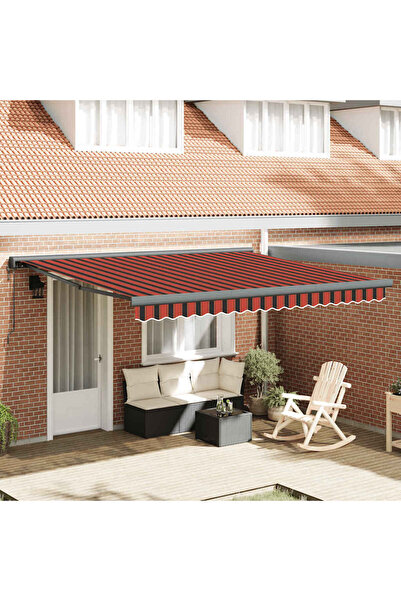 Concept Copertină retractabilă portocaliu/maro 4x3 m, textil/aluminiu
