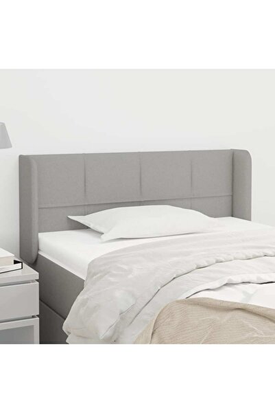 Concept Tăblie de pat cu aripioare gri deschis 103x16x78/88 cm textil