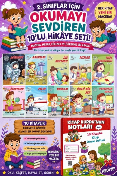 Üçgen Yayıncılık 2.Sınıflar İçin Okumayı Sevdiren 10 lu Hikaye Seti (Kitap Ok...