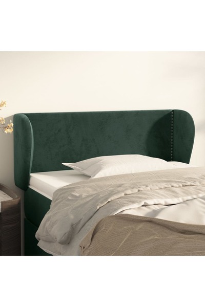 Concept Tăblie de pat cu aripioare verde închis 83x23x78/88 cm catifea