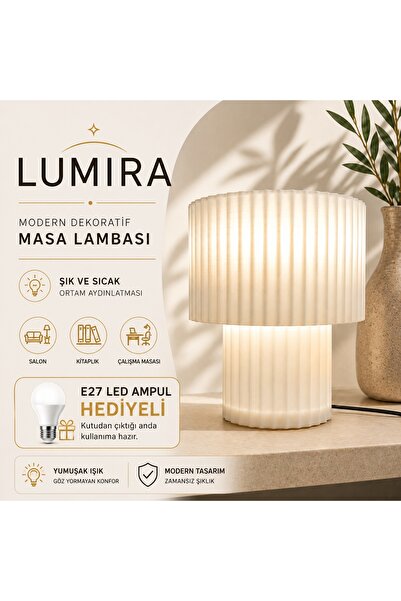 ATB Design Solutions LUMIRA Modern Dekoratif Masa Lambası |Tasarım Abajur | E...