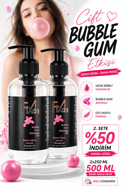 FixCla Balon Sakızı Aromalı Kayganlaştırıcı Jel 2’li Set 2×250 ml – Su Bazlı,...