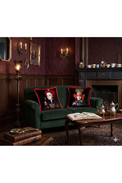Sister Home Design Alice Themed Decorative Throw Pillow Covers Set of 2 |   P...