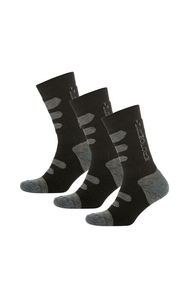 THERMOFORM Șosete de iarnă căptușite pentru exterior, unisex, pachet de 3 negru