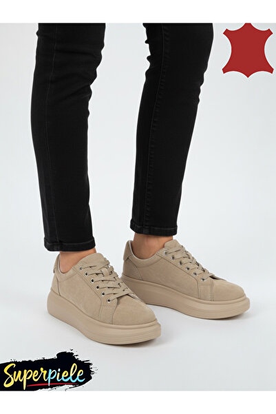 ANGEL BLUE Women's casual shoes made of genuine suede Leather with thick soles