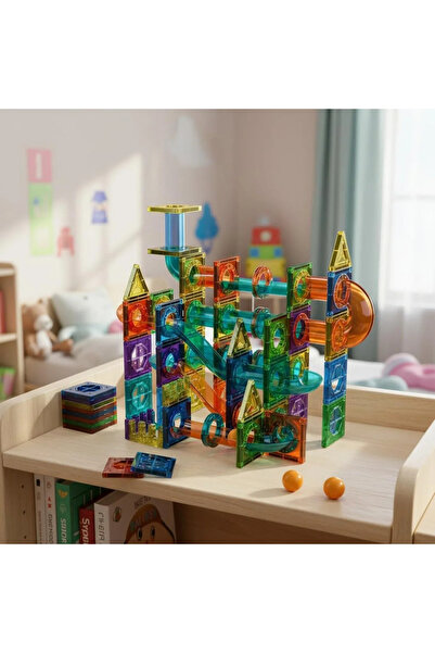 Arabest Magnet Toys Kids  Building Tiles 105 Pcs 3D Magnetic Blocks Toys  (12...