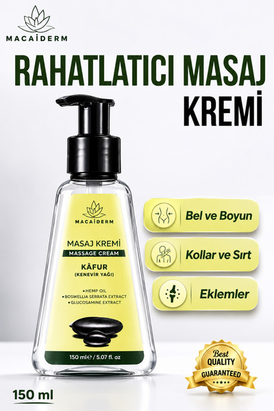 Macaiderm Kafur İçeren Masaj Kremi 150 ml | Ferahlatıcı Nemlendirici Bakım