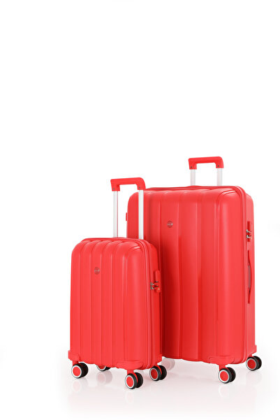 MÇS V305 PP Y.ÜRETİM VALİZ 55 CM + 75 CM KEMİK/BEBE MAVİ SET