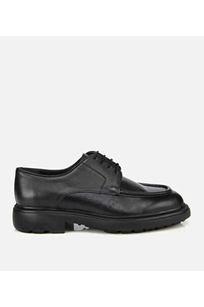 Hotiç Men's Leather Brown Soft Textured Classic Shoes