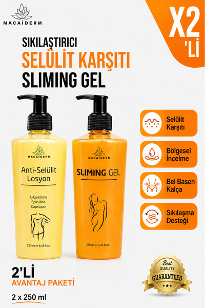 Macaiderm Sliming Jel Vücut Bakım Jel & Losyon seti 500 ml (250ml sliming gel...