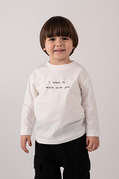 VAUVA Mevsimlik T-Shirt Erkek Çocuk Mevsimlik Uzun Kollu Tişört Baskılı Sweet