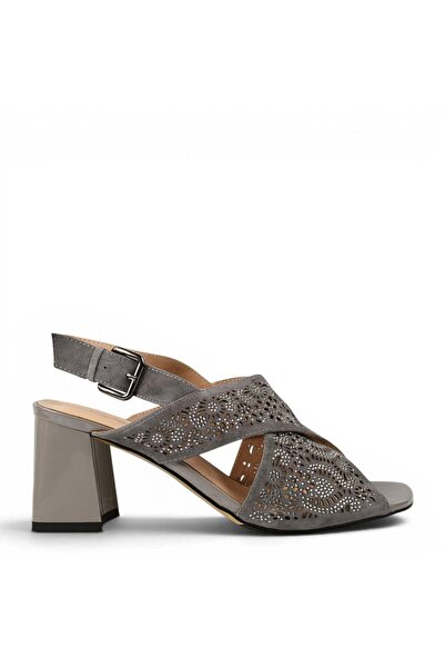 Epica Sandale elegante, damă, EPICA, K360056A gri, piele întoarsă, cu toc 36