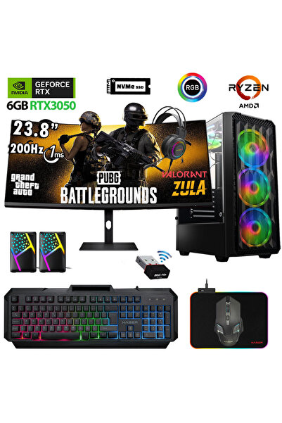 XASER Armor X120 Ryzen 5 5500 32gb 1tb M.2 Ssd Rtx3050 24" 180hz Masaüstü Oyu...