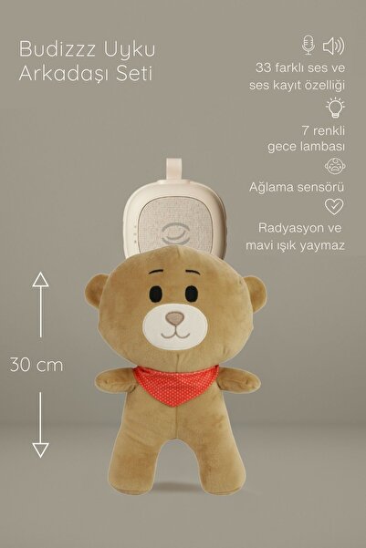 Plus 33 White Noise Device with Audible Crying Sensor | Baby Sleeping Companion Teddy Bear