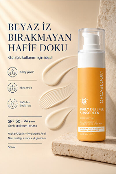 Orca Bloom SPF50+ Leke Karşıtı Yüz Güneş Kremi 50 ml – Daily Defense