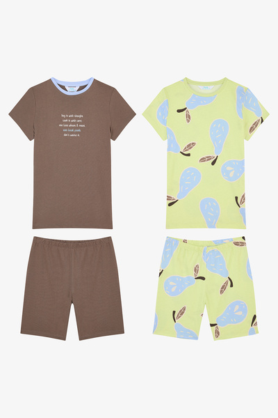 Penti Σετ πιτζάμες 2 τεμαχίων για αγόρια Pears Cotton Multi-Colored