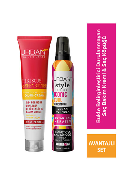 Hibiscus & Shea Butter Kıvırcık ve Dalgalı Saçlara Özel Saç Bakım 3'lü Set-sülfatsız-vegan URBPKT18