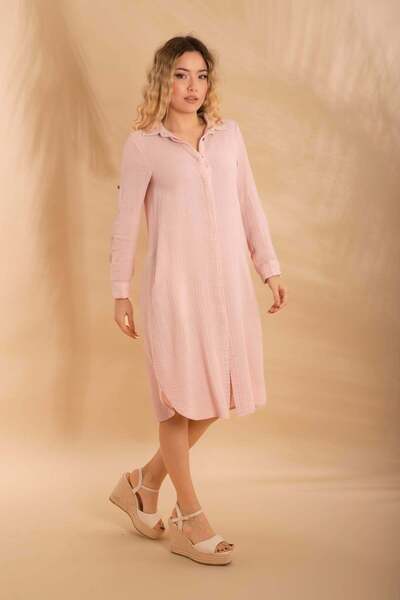 Bonitas Beachwear Rochie cămașă din muselină Liliac Bnts-23034