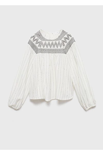 MANGO Kids İşleme detaylı bluz