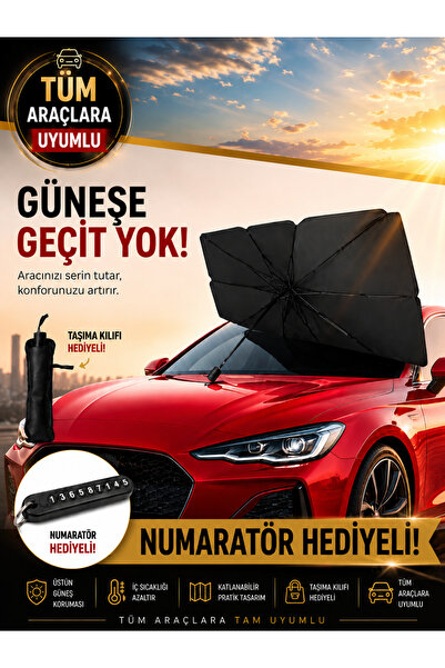 Universal Araç Ön Cam Güneşliği Katlanabilir Şemsiye Oto Güneşlik UV Korumalı...