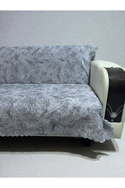 Luxury Velvet Sofa Sofa Bed with Non-Slip Base - Comfortable Smoke Grey (Bluish Grey) Vein Pattern