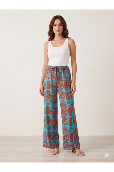 520CK Summer Viscose Women's Trousers - Wide Leg Plaszo