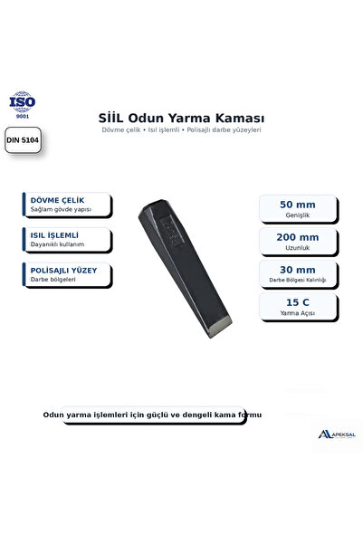 Sait Demirci SİİL Ağaç Odun Yarma Kaması Dövme Çelik Isıl İşlemli Kama