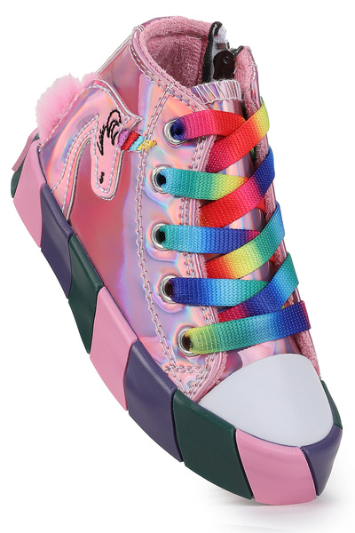 Kiko Kids Rosy Unicorn Zippered Girls' Sports Shoes