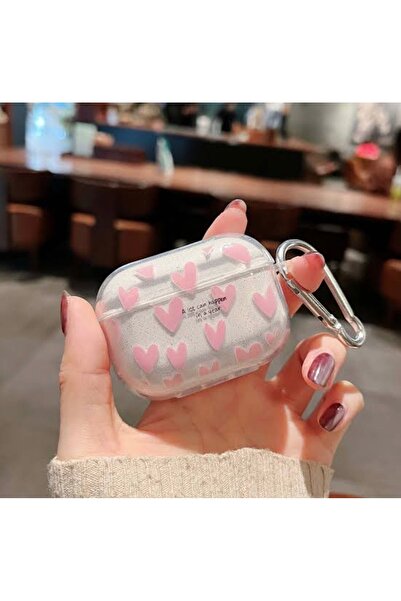 daystar حافظة سماعة رأس شفافة على شكل قلب وردي صغير متوافقة مع Airpods الجيل ...