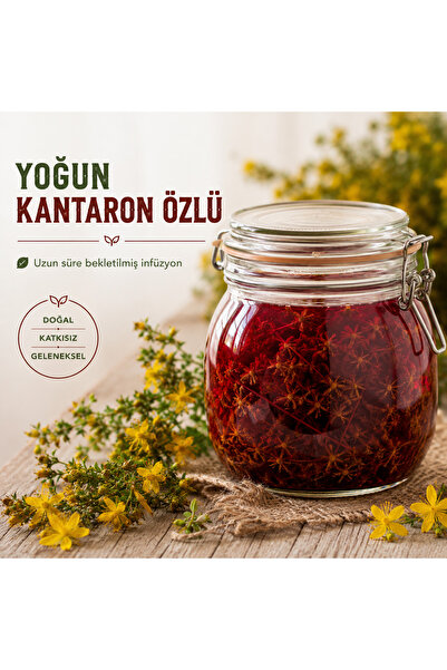 KÖY YAKASI 100 ml Ev Yapımı Kırmızı Kantaron Yağı Cilt Yaraları İçin Bakım Yağı