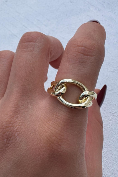 Leo'Stone Polished Series Chain Form Adjustable Women's Steel Ring