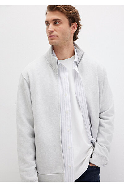 Mavi Graues Sweatshirt mit Stehkragen und Reißverschluss 0S10377-82498