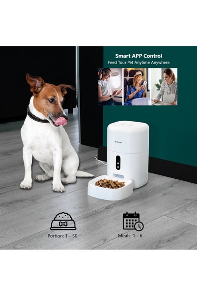 TELLUR Dozator inteligent de hrană pentru animale de companie, Wi-Fi, Cameră Ultra HD, 4 Litri, Control de la distanță, Programabil