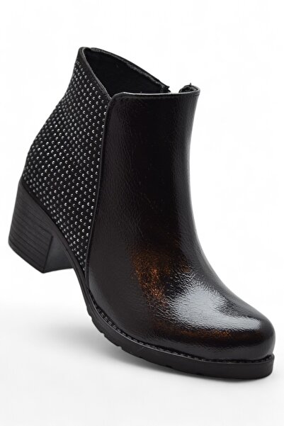 ISPARTALILAR 451 Cizme de damă cu toc scurt Pantofi Stone Classic Office Casu...