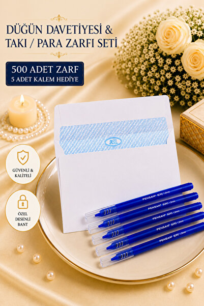 BERAYE 500 Adet Beyaz Takı / Para Zarfı